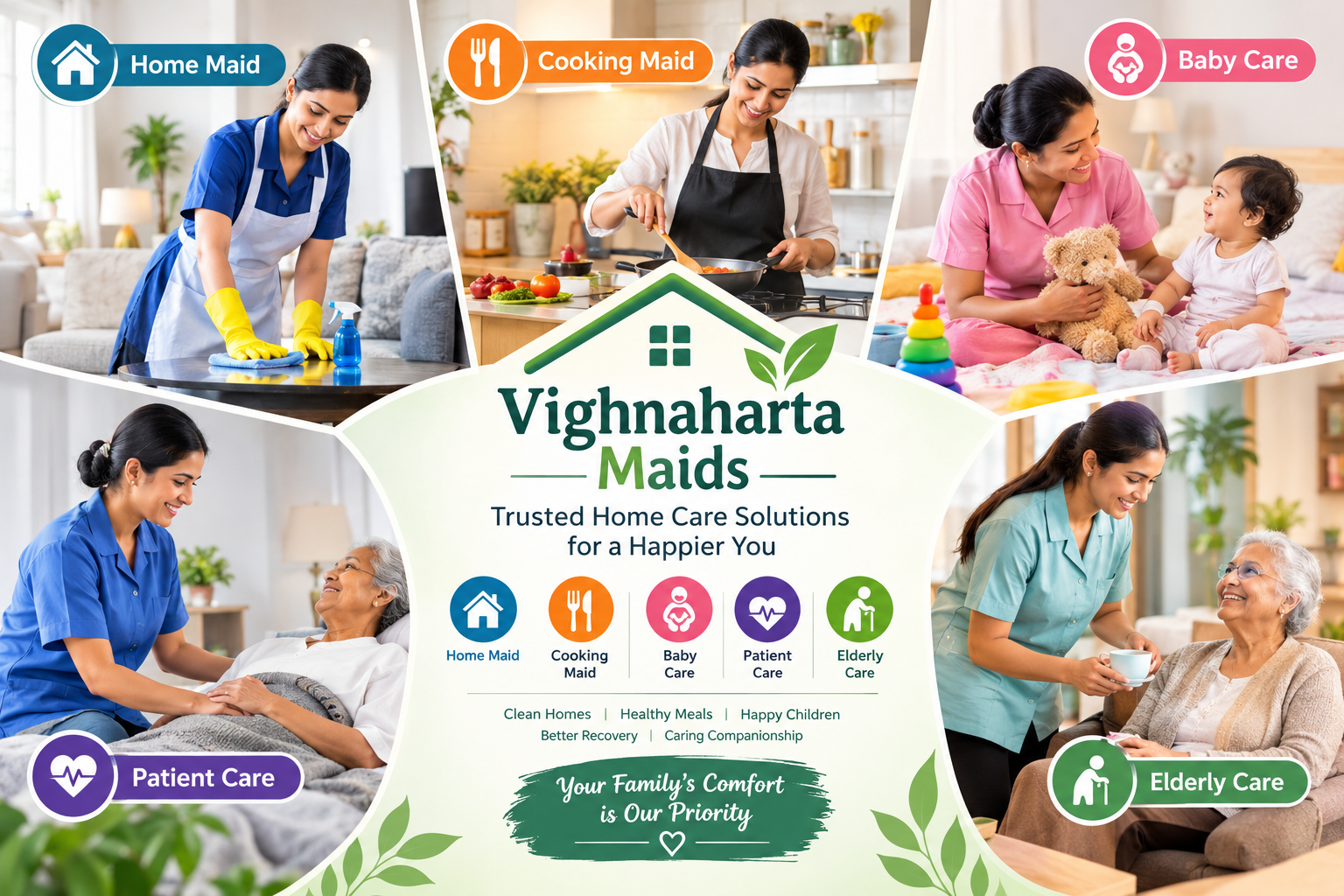 Complete Home Care Solutions for Every Family Need – Vighnaharta Maids