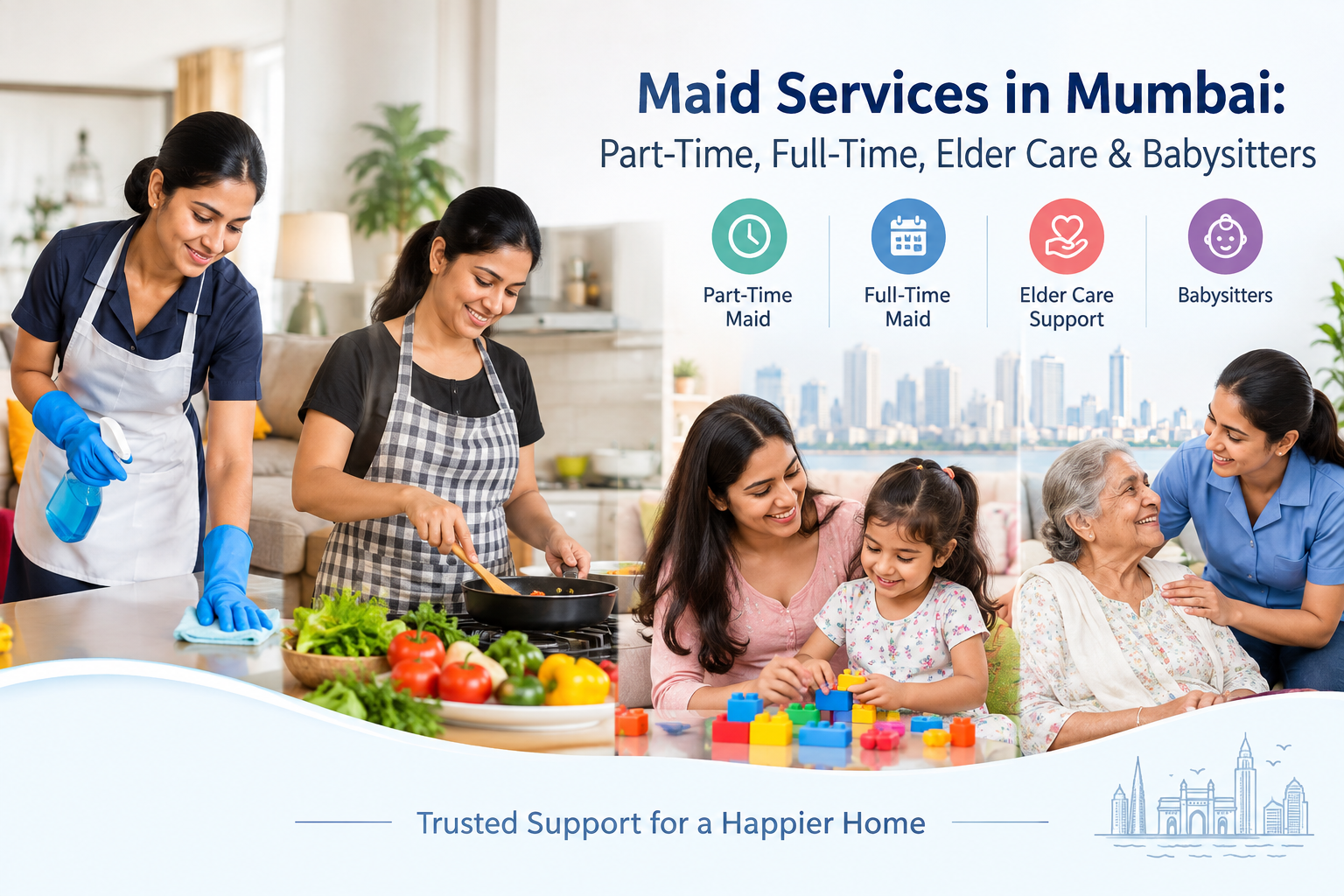 Maid Services in Mumbai: Part-Time, Full-Time, Elder Care & Babysitters