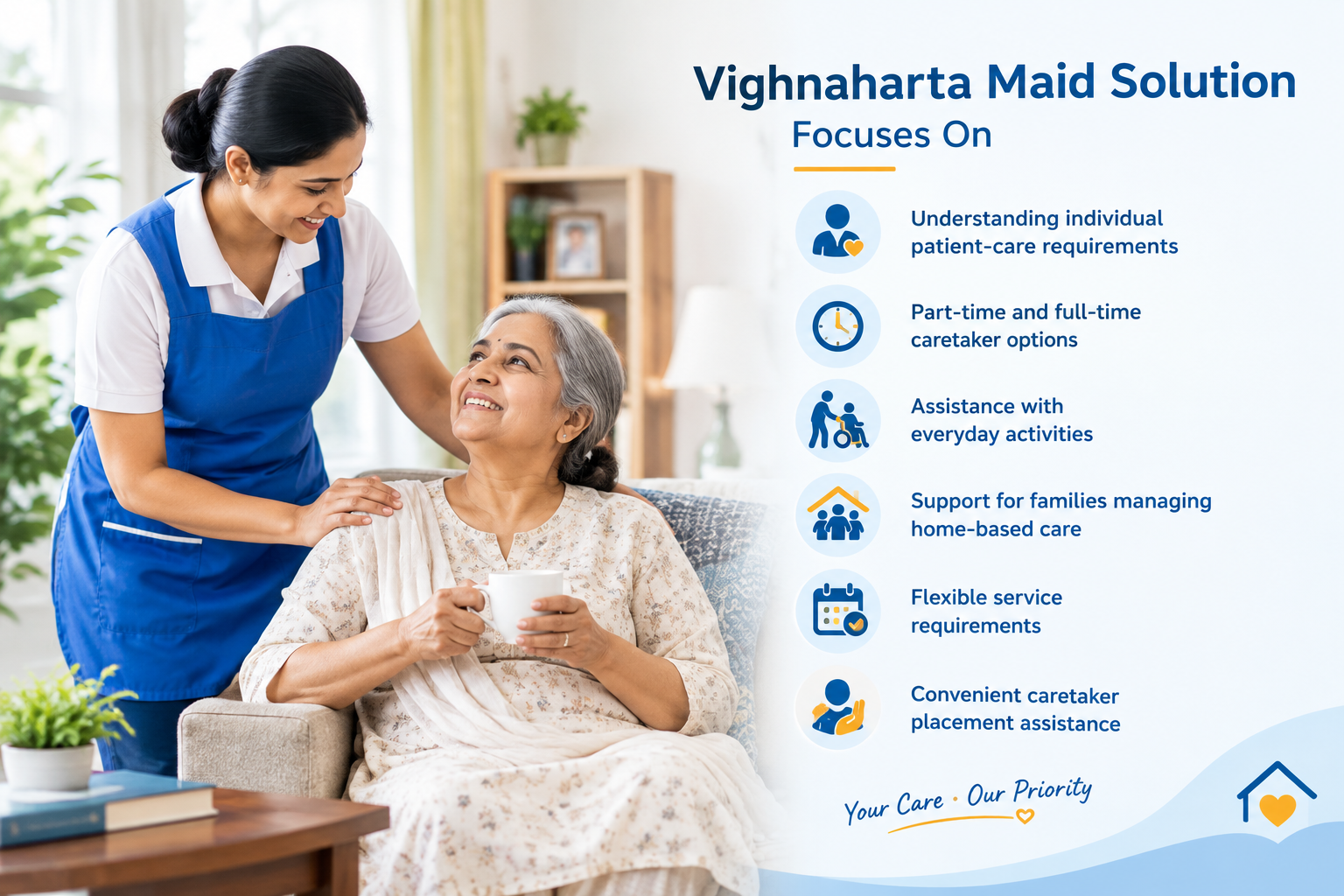 Patient caretaker service at home
