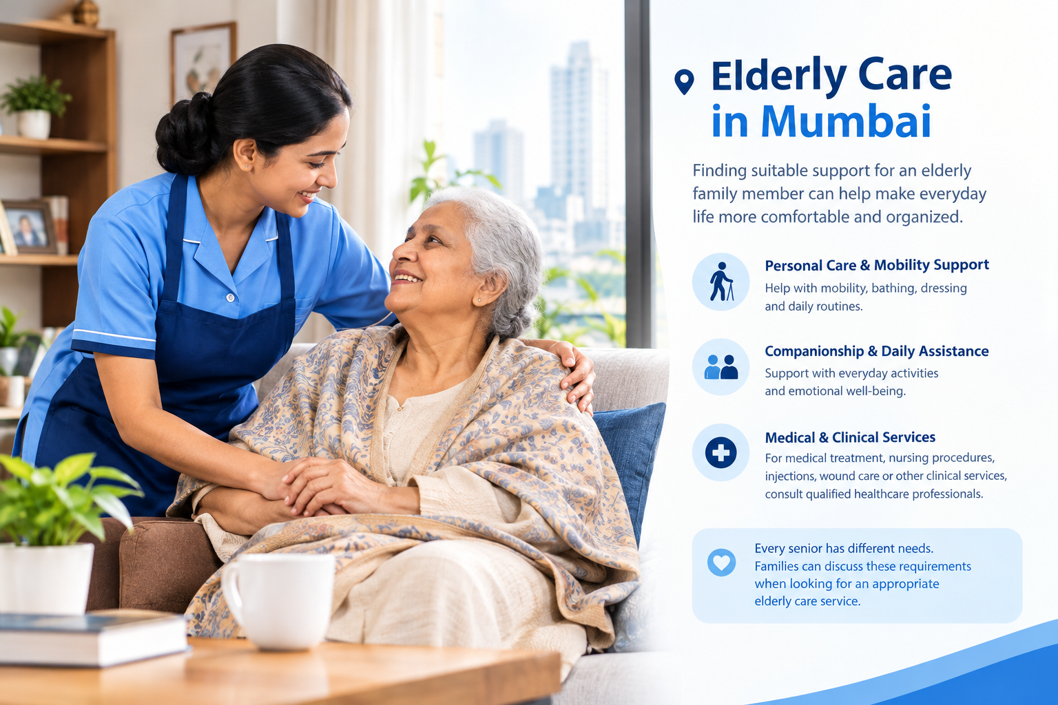 Elderly caregiver support for seniors in Mumbai