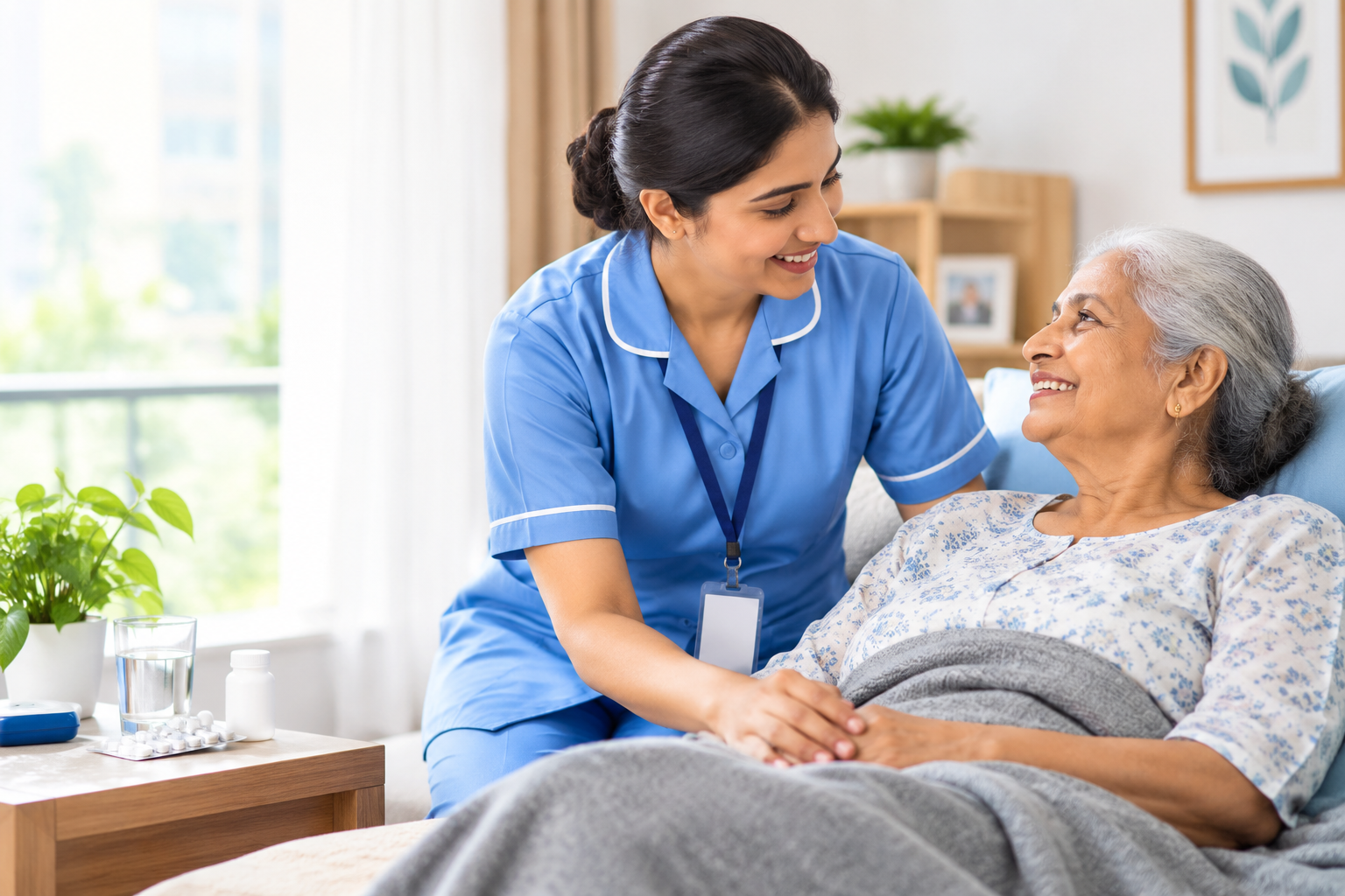 Patient caretaker service at home